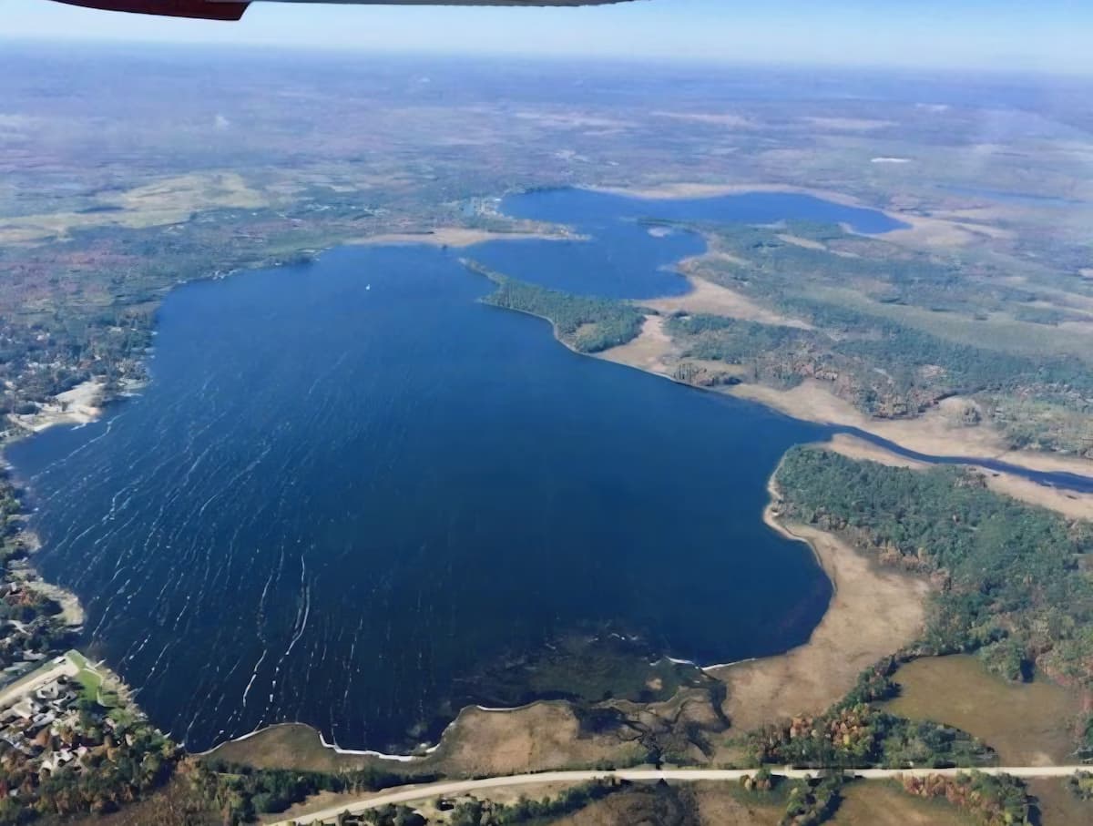 Aerial view of the lake