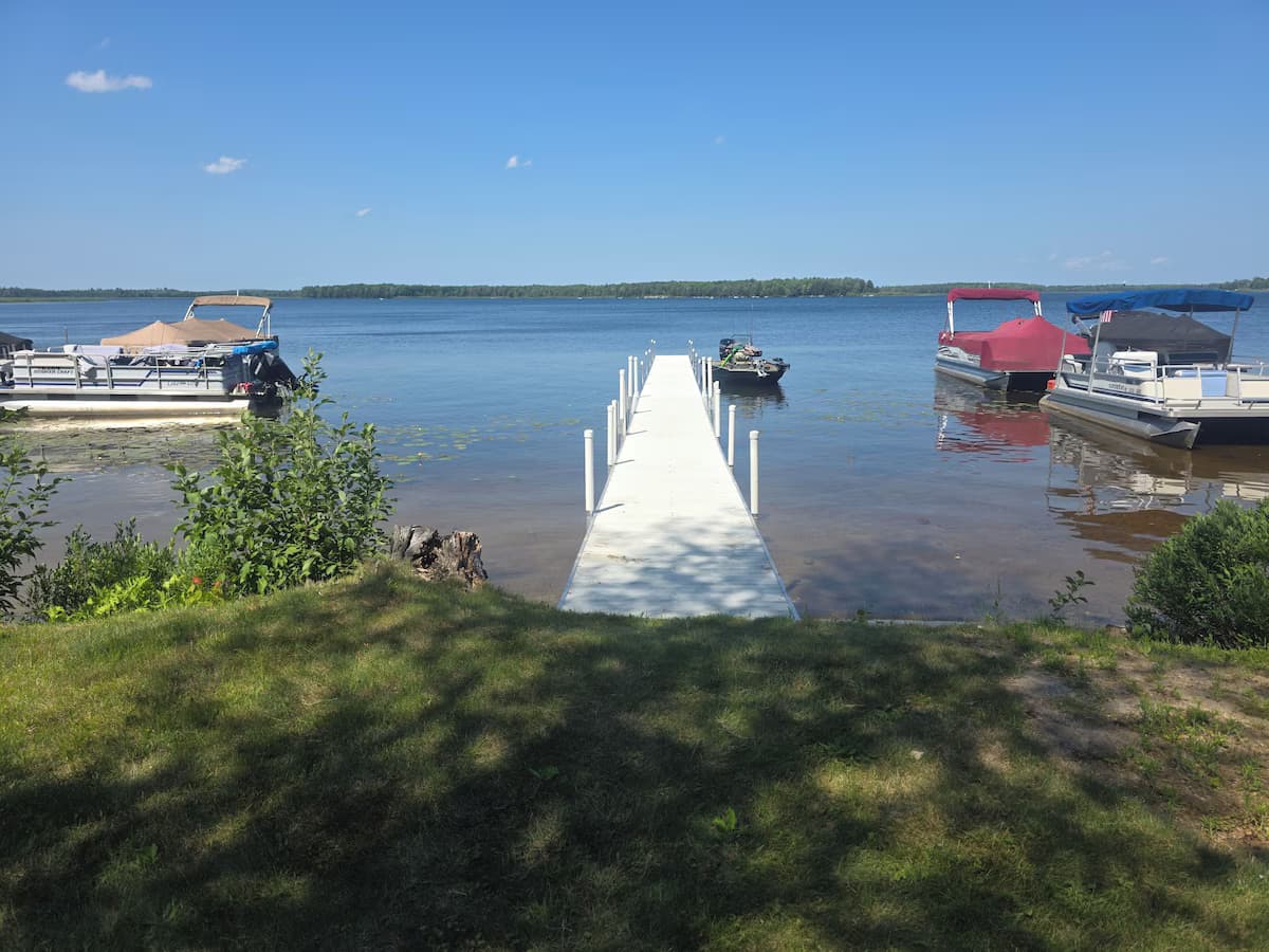 Private dock with boats on the lake
